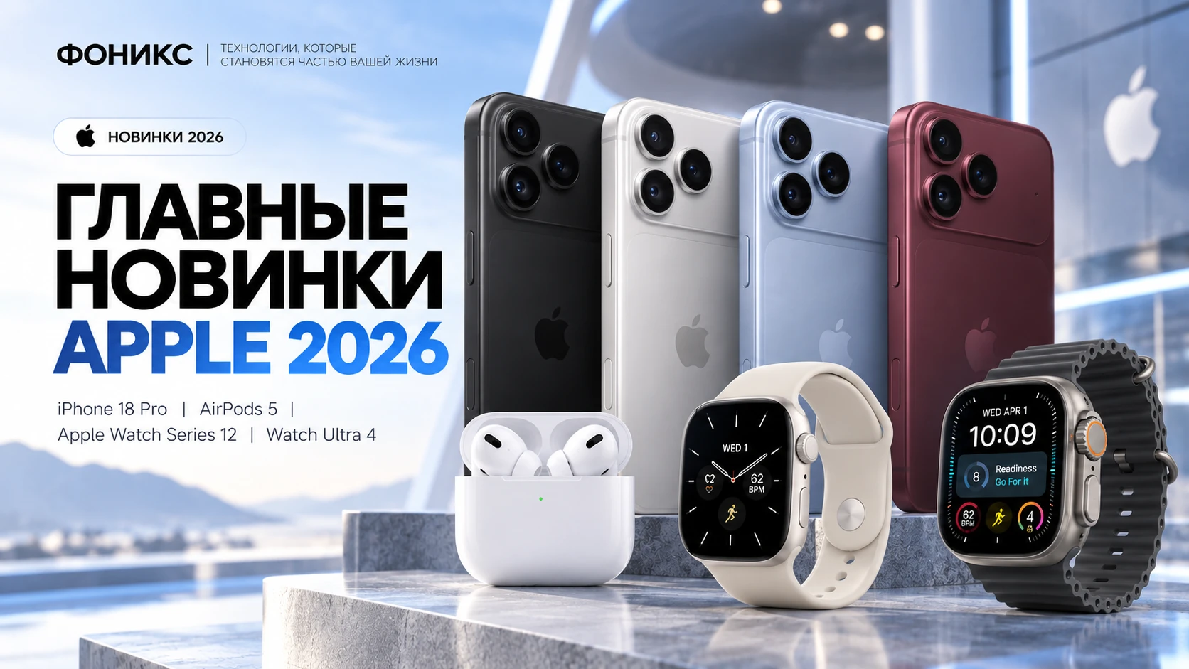Главные новинки Apple 2026 уже вышли: что нового в iPhone 18 Pro, AirPods 5 и Apple Watch
