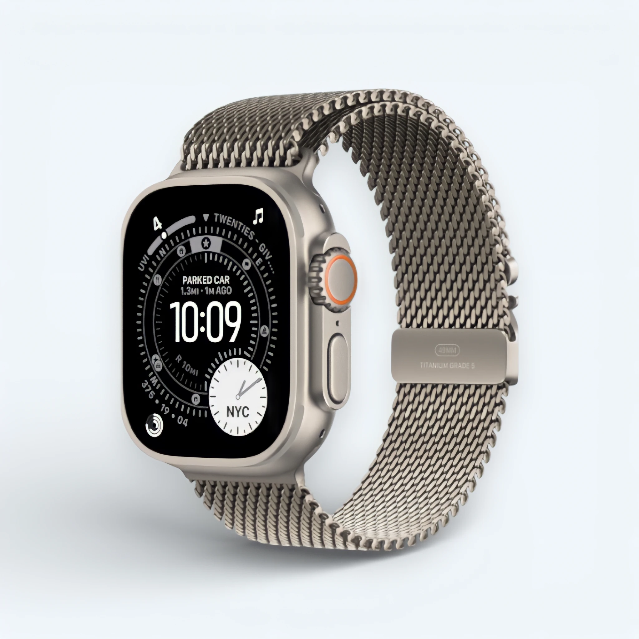 Часы Apple Watch Ultra 3 Титан миланским сетчатым браслетом