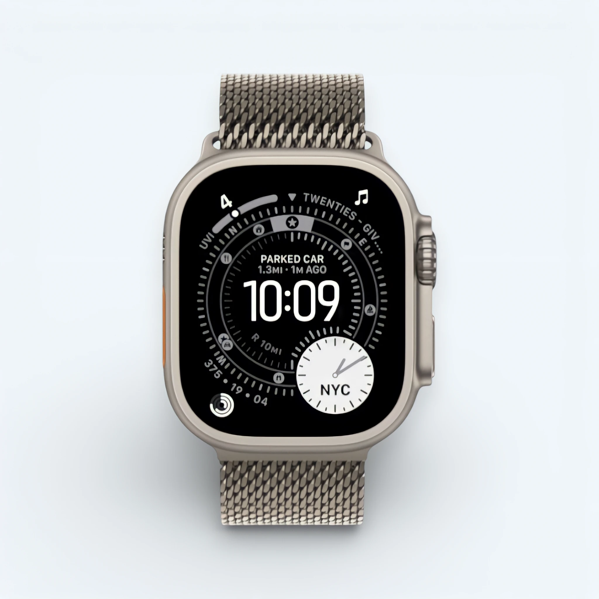 Часы Apple Watch Ultra 3 Титан миланским сетчатым браслетом