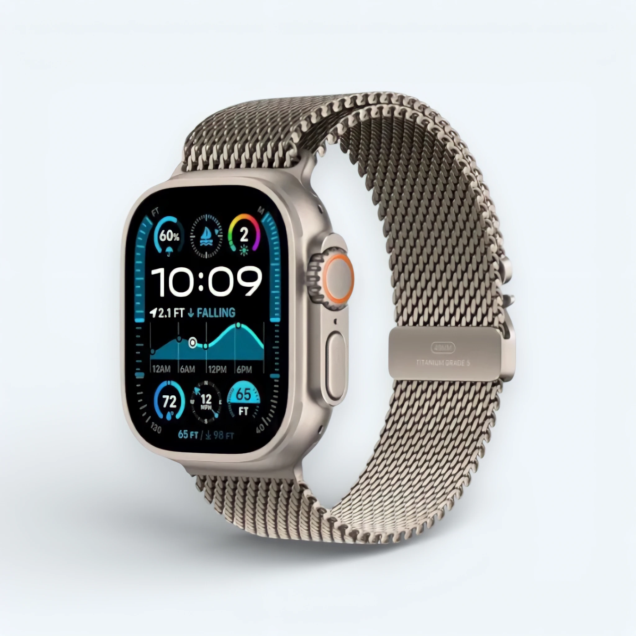 Apple Watch Ultra 2 Титан c миланским сетчатым браслетом