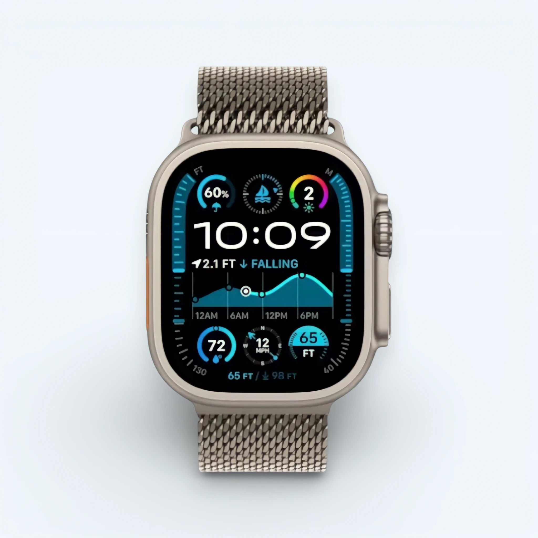 Часы Apple Watch Ultra 2 Титан c миланским сетчатым браслетом