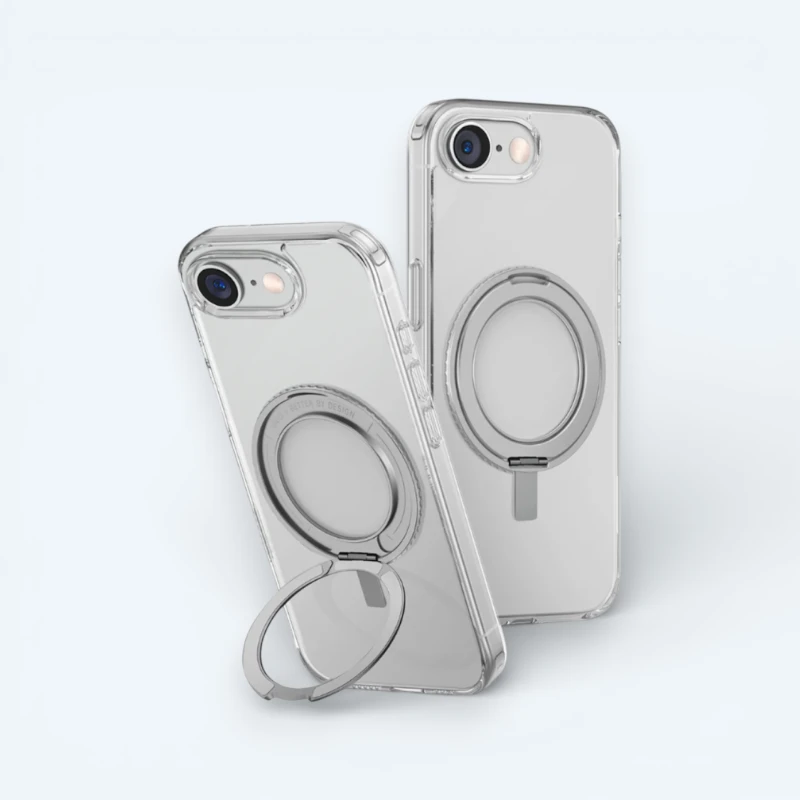 Прозрачный чехол MagSafe с подставкой Uniq Swivix для iPhone 16e