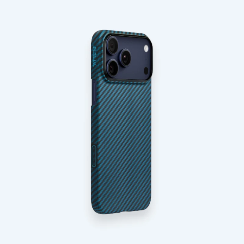 Ультра тонкий чехол Pitaka для iPhone 17 Pro и 17 Pro Max, Черный, синий | Black, Blue