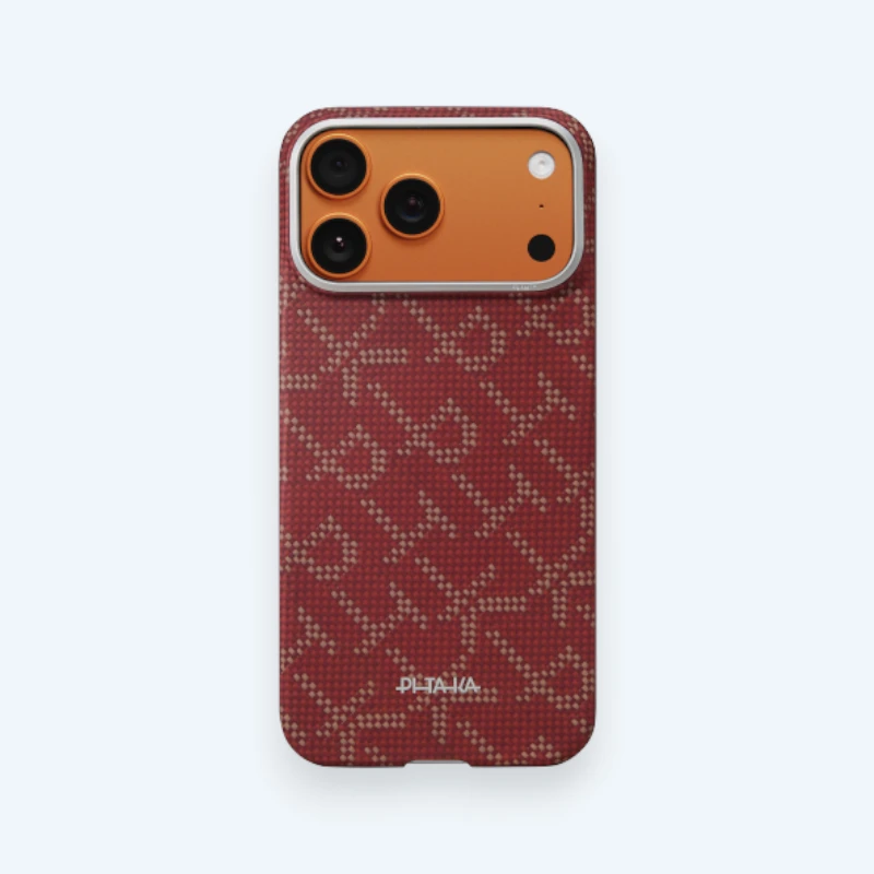 Ультра тонкий чехол Pitaka для iPhone 17 Pro и 17 Pro Max, «Красно/зелено-золотой» | Gold Red/Green