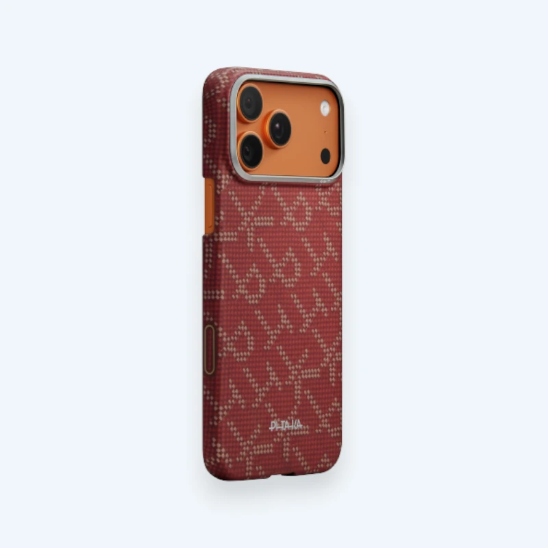 Ультра тонкий чехол Pitaka для iPhone 17 Pro и 17 Pro Max, «Красно/зелено-золотой» | Gold Red/Green
